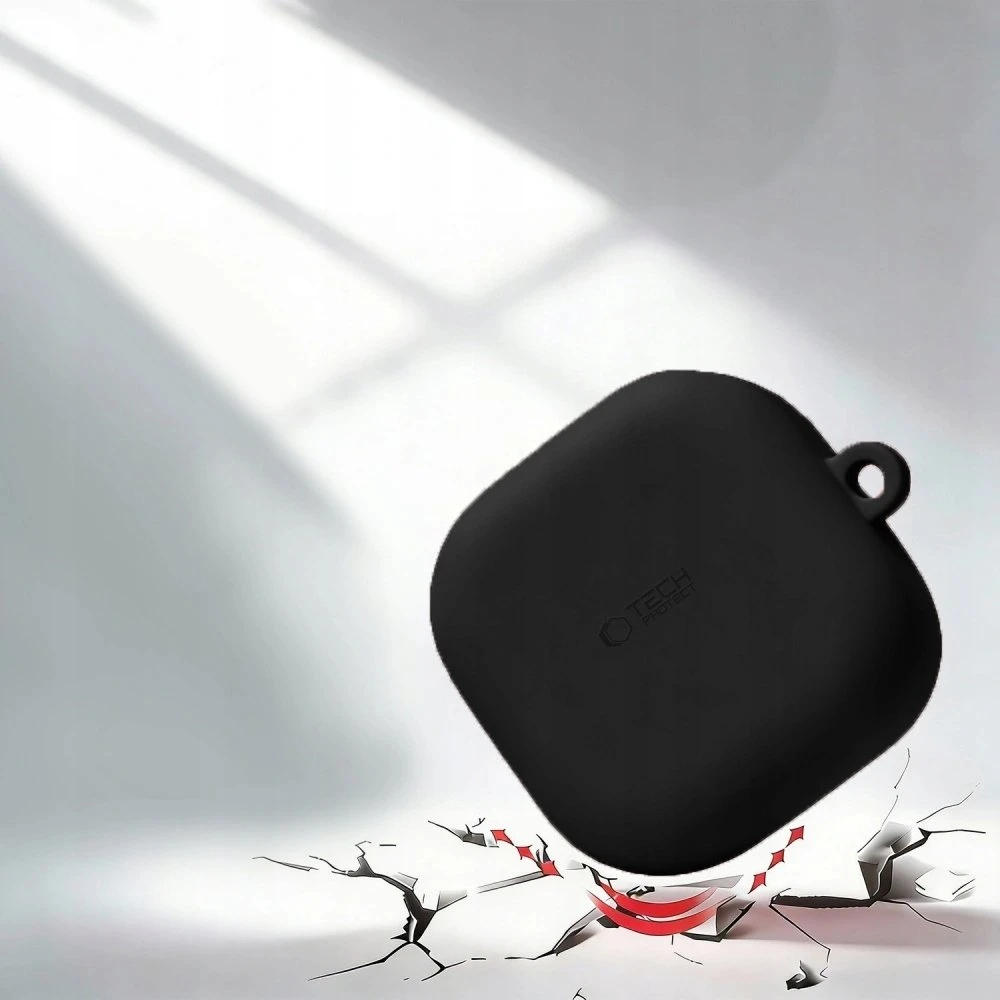 Dėklas Tech-Protect Silicone Hook Samsung Galaxy Buds 4 / 4 Pro juodos spalvos