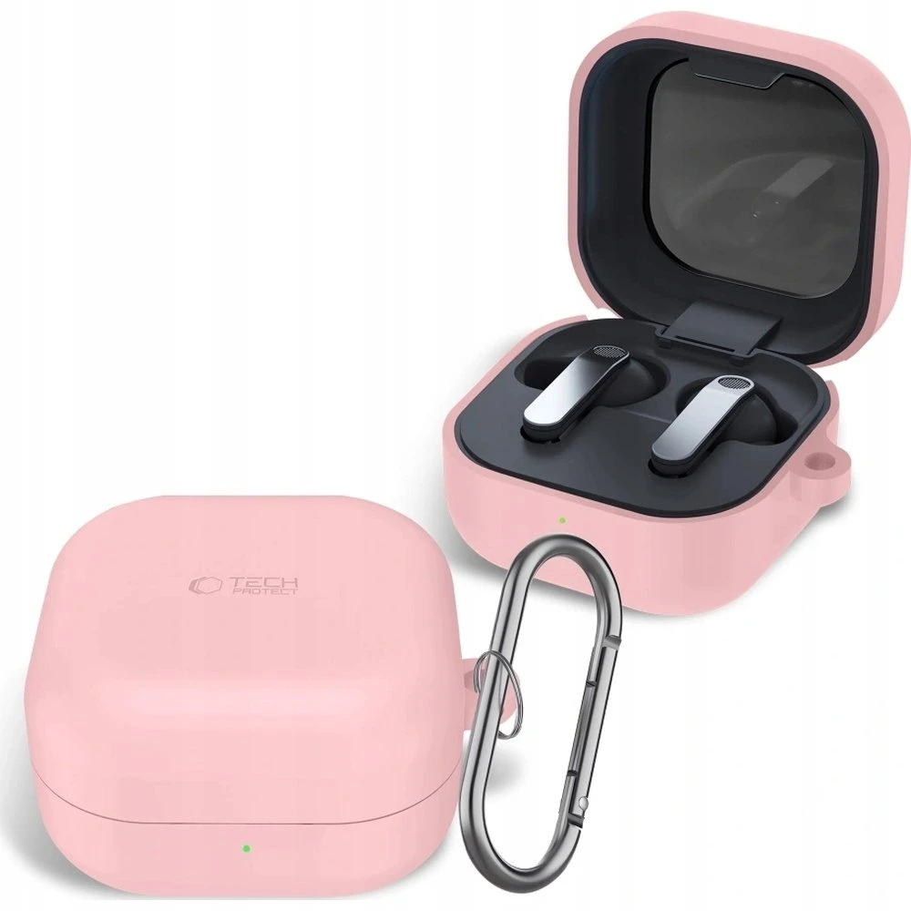 Dėklas Tech-Protect Silicone Hook Samsung Galaxy Buds 4 / 4 Pro Dusty Rožinė