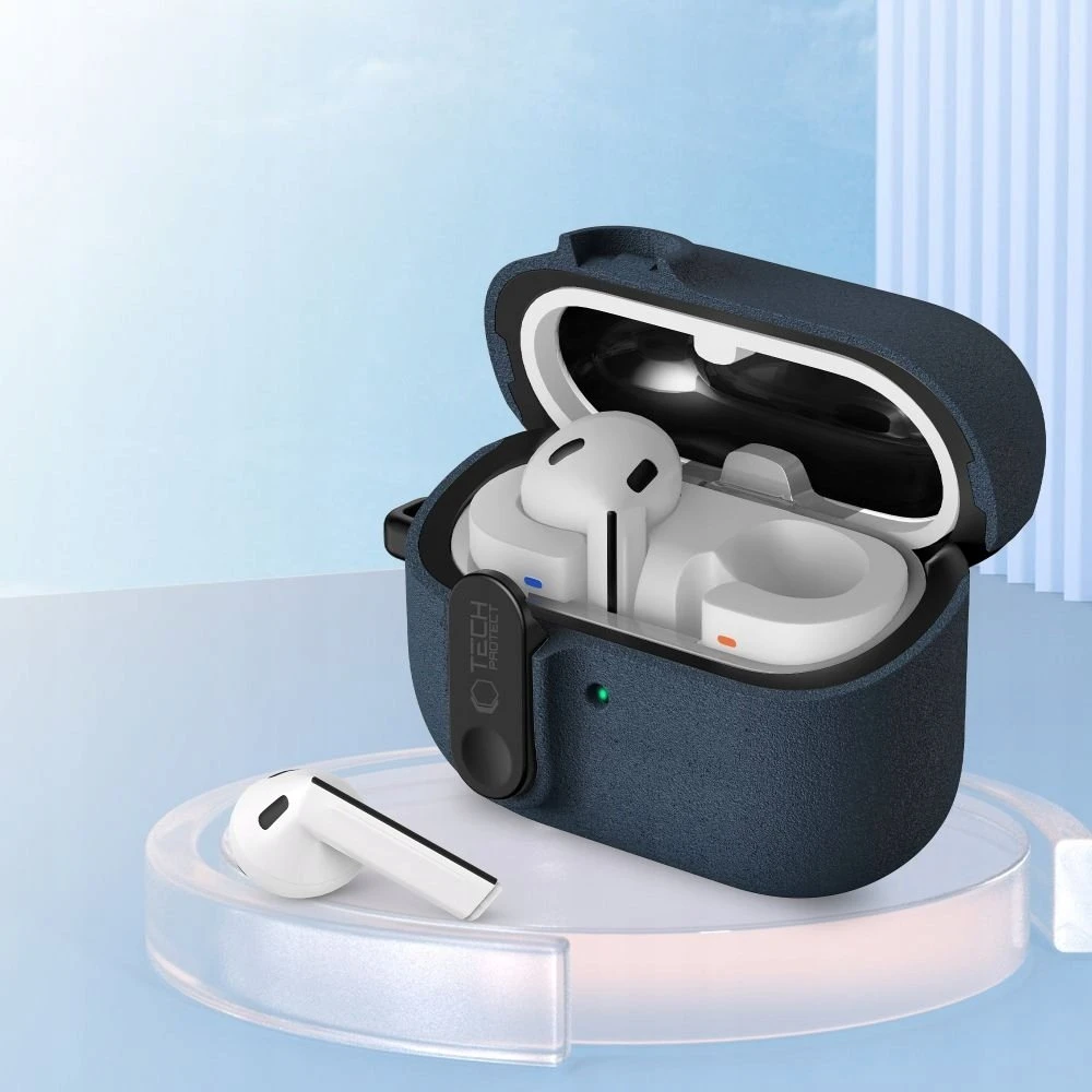 Tech-Protect Slim Hook dėklas ausinėms Samsung Galaxy Buds 3 / 3 FE / 3 Pro mėlynos spalvos