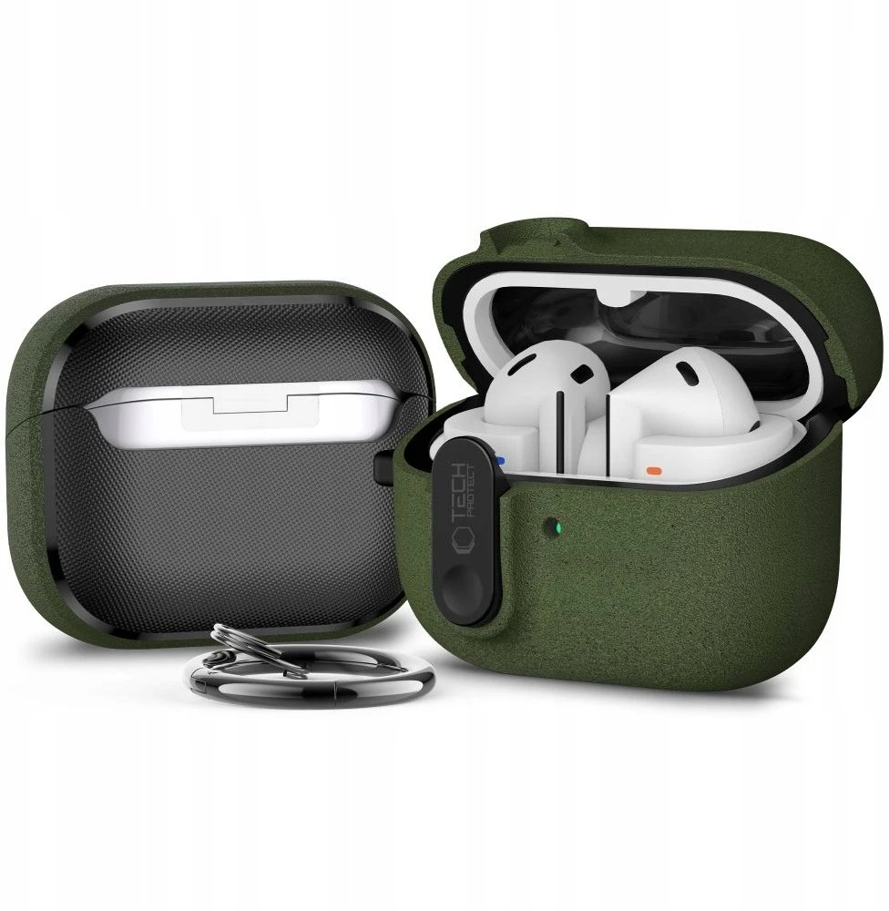 Tech-Protect Slim Hook dėklas ausinėms Samsung Galaxy Buds 3 / 3 FE / 3 Pro alyvuogių žalios spalvos