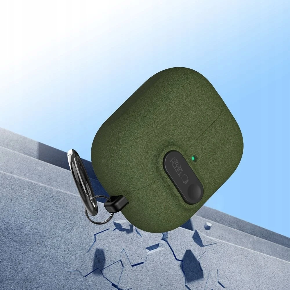 Tech-Protect Slim Hook dėklas ausinėms Samsung Galaxy Buds 3 / 3 FE / 3 Pro alyvuogių žalios spalvos