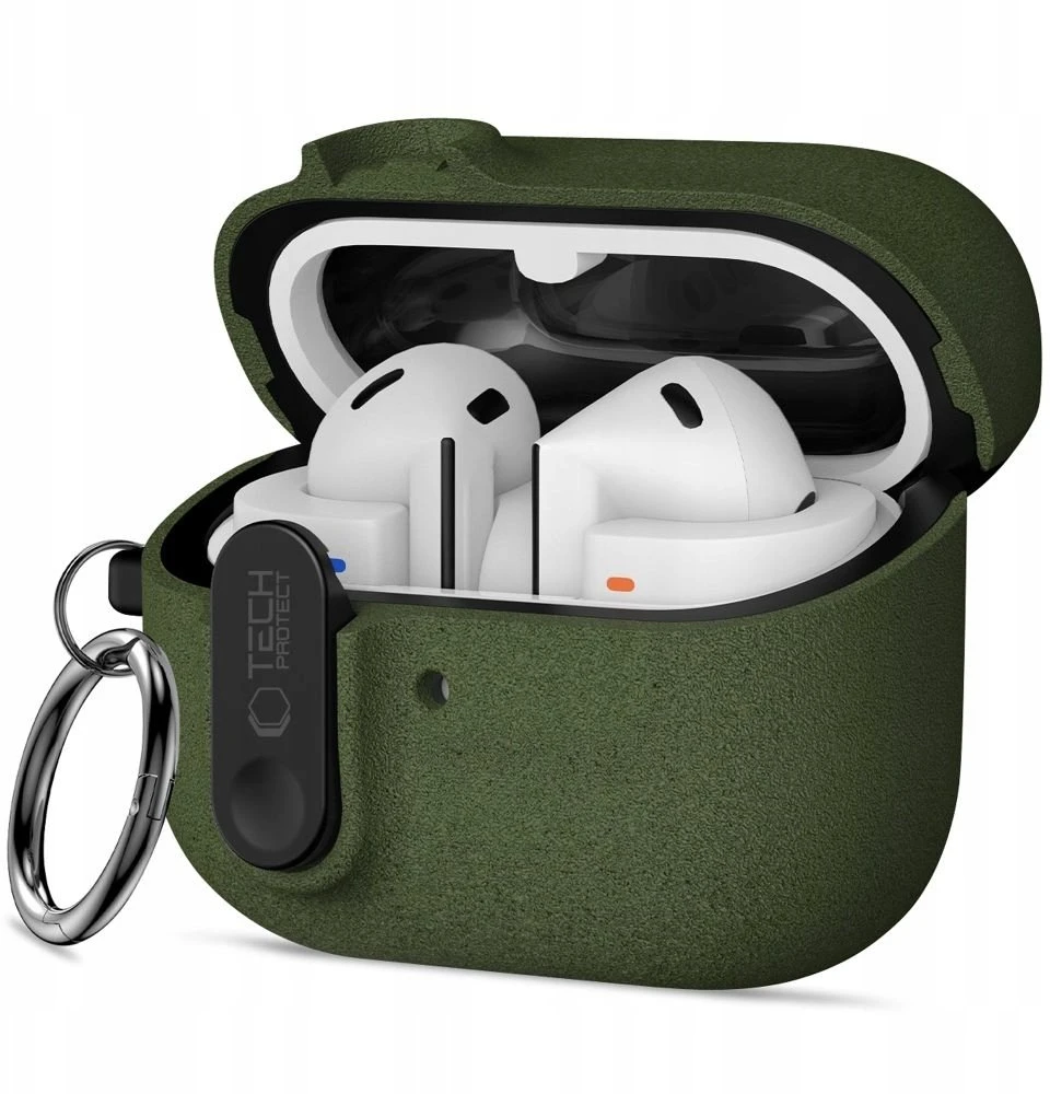 Tech-Protect Slim Hook dėklas ausinėms Samsung Galaxy Buds 3 / 3 FE / 3 Pro alyvuogių žalios spalvos