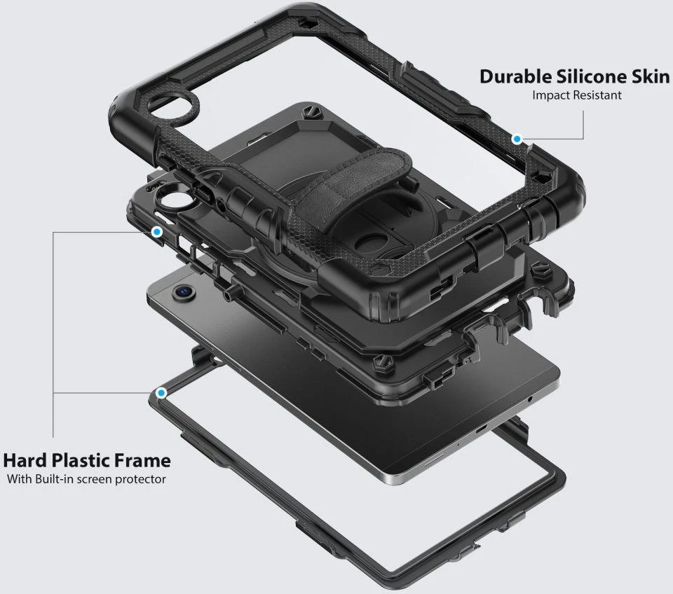 DėklasTech-Protect Solid skirtas Samsung Galaxy Tab A9 / A11 8.7 X110 / X115 / X133 / X135 – juodos spalvos