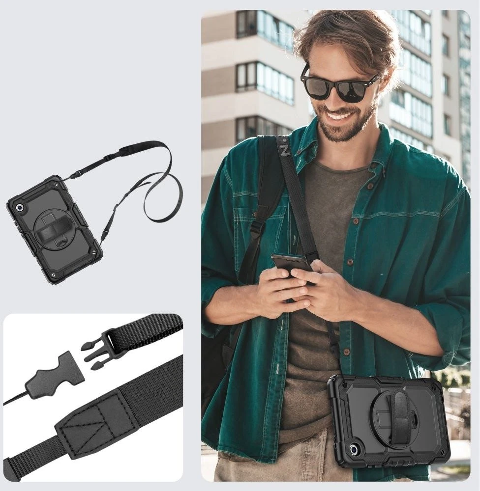 DėklasTech-Protect Solid skirtas Samsung Galaxy Tab A9 / A11 8.7 X110 / X115 / X133 / X135 – juodos spalvos