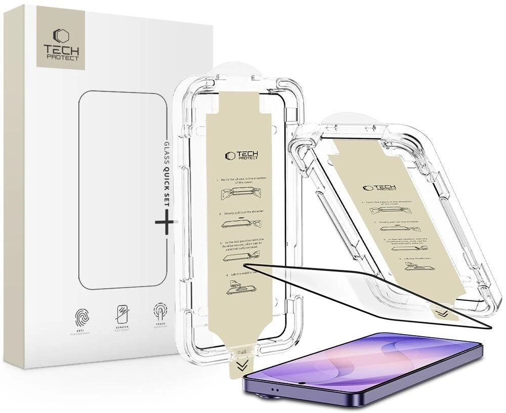 Antirefleksine telefono ekrano apsauga Tech-Protect QUICK SET AR+ Samsung Galaxy S26 ULTRA juodas