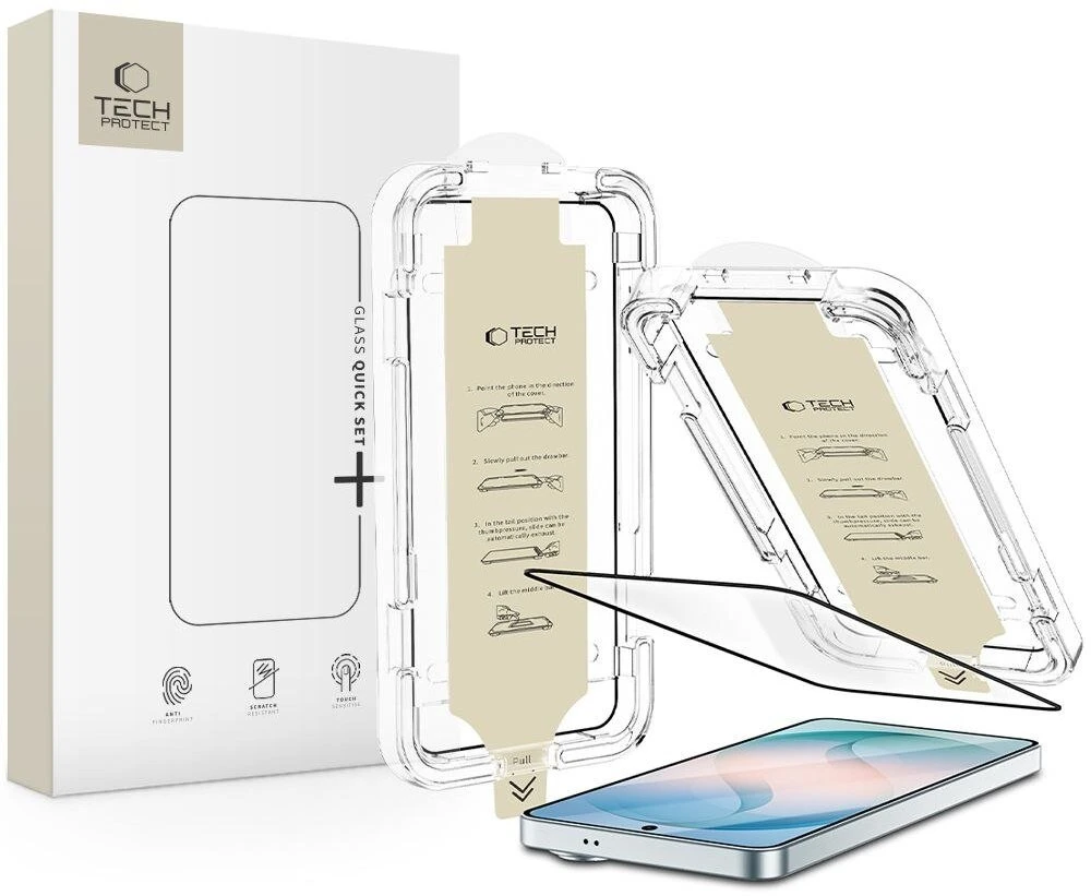 Antirefleksine telefono ekrano apsauga Tech-Protect QUICK SET AR+ Samsung Galaxy S26 juodas