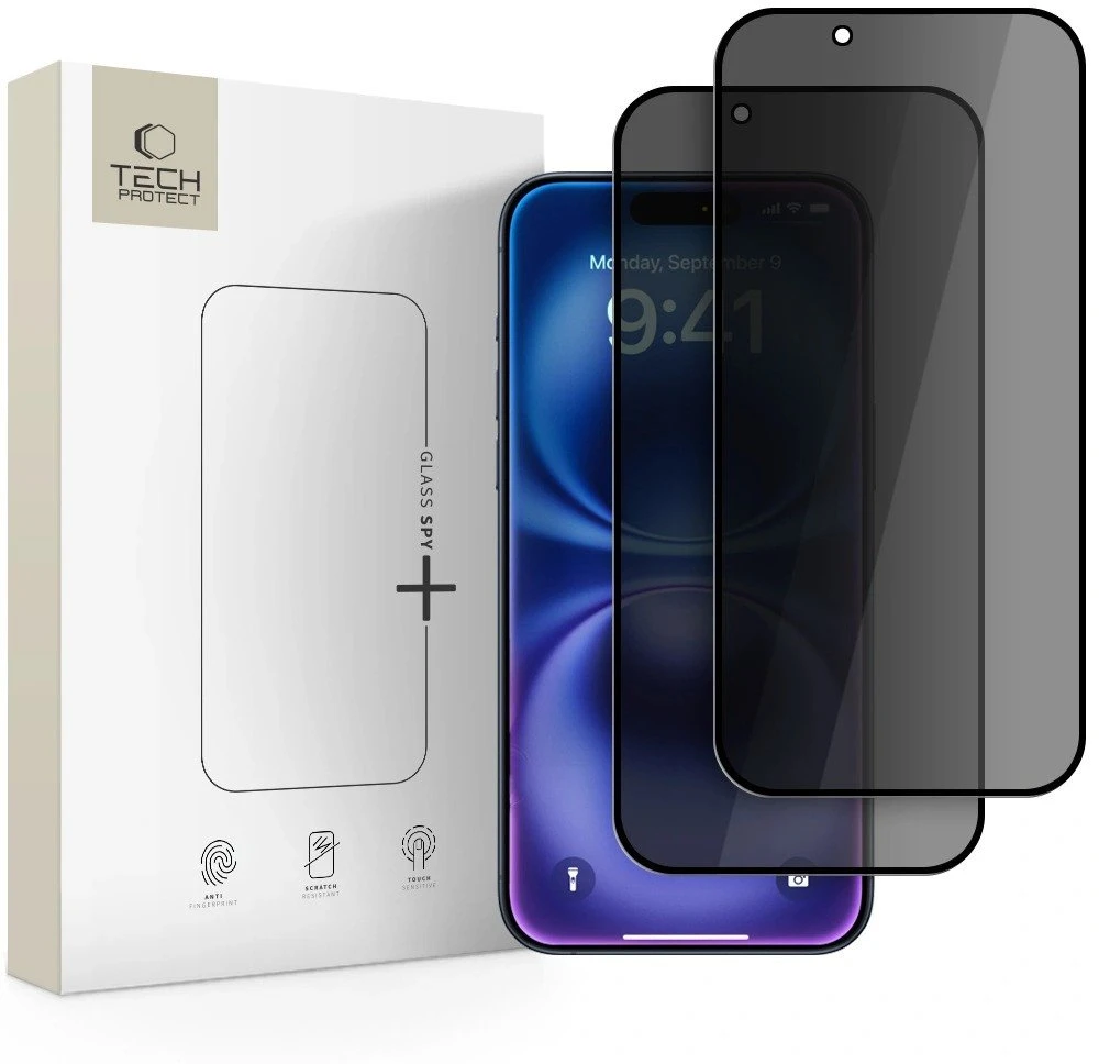 „Tech-Protect Glass Spy+“ 2 „iPhone 17 Air“ privatumo stiklų pakuotė