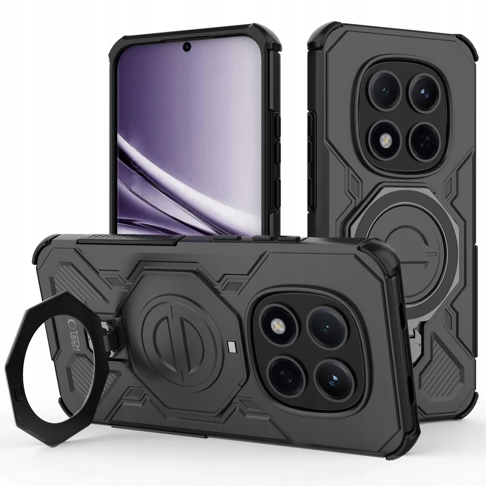 Dėklas Tech-Protect TacticStand MagSafe Xiaomi Redmi Note 15 Pro 5G matinės juodos spalvos