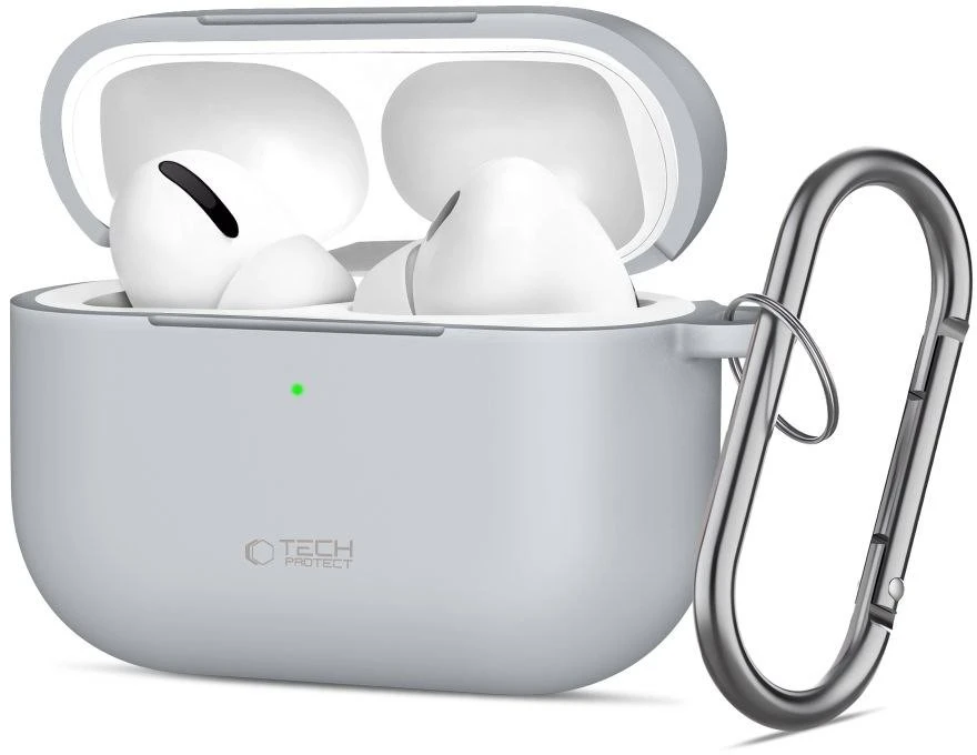 „Tech-Protect“ silikoninis kabliuko formos dėklas „AirPods Pro“ – pilkas