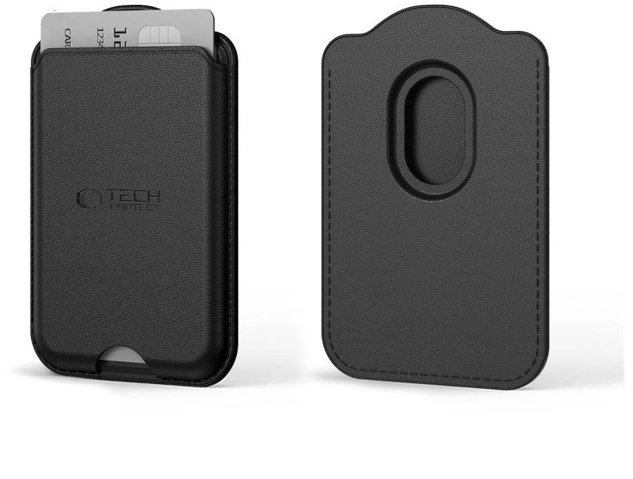 Dėklas „Tech-Protect CH02 MagWallet MagSafe“ universalus magnetinis laikiklis su juodos spalvos