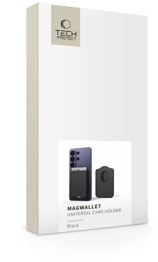 Dėklas „Tech-Protect CH02 MagWallet MagSafe“ universalus magnetinis laikiklis su juodos spalvos