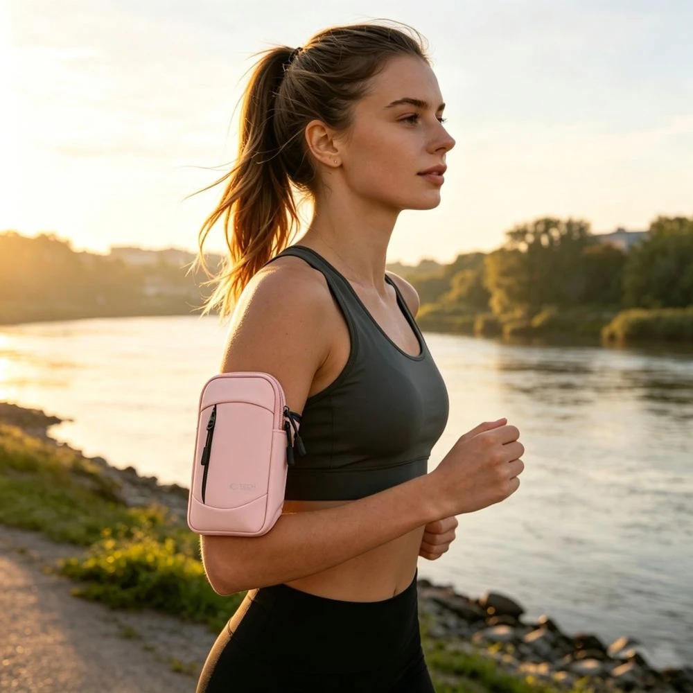 Tech-Protect M6 UNIVERSALUS SPORTO DĖKLAS ANT RANKOS ROŽINIS