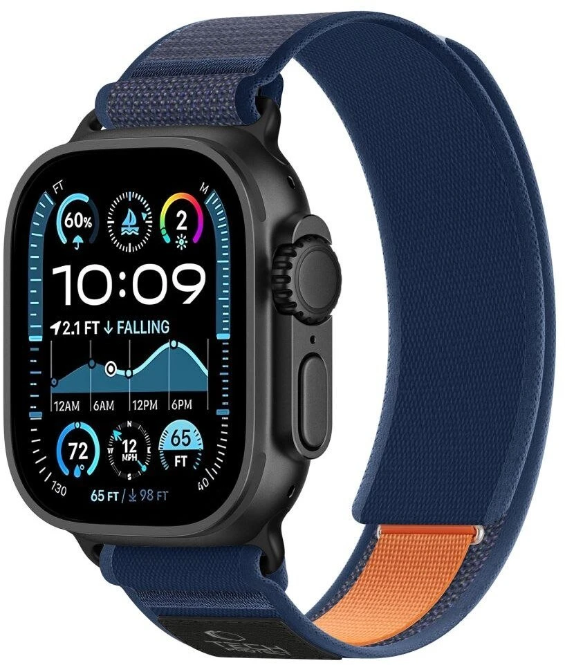Tech-Protect Elite Elite Apple Watch 8 / 9 / 10 / 11 / SE / Ultra (44 / 45 / 46 / 49 mm) TAMSIAI MĖLYNA/ORANŽINĖ