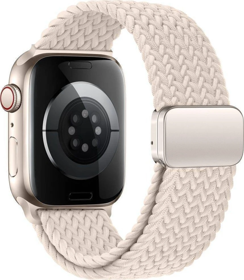 Apyrankė Apple Watch 3 / 4 / 5 / 6 / 7 / 8 / 9 / SE (38 / 40 / 41 mm) Tech-Protect Nylonmag Natural TItanium kreminis