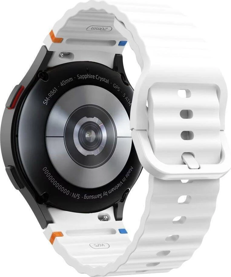 Apyrankė Samsung Galaxy Watch 4 / 5 / 5 PRO / 6 / 7 / FE Tech-Protect silikoninė Sport baltos spalvos