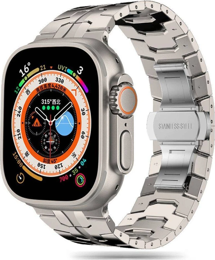 Apyrankė laikrodžiui Apple Watch 4 / 5 / 6 / 7 / 8 / 9 / SE / Ultra 1 / 2 (42 / 44 / 45 / 49 mm) Tech-Protect Stainless TItanium