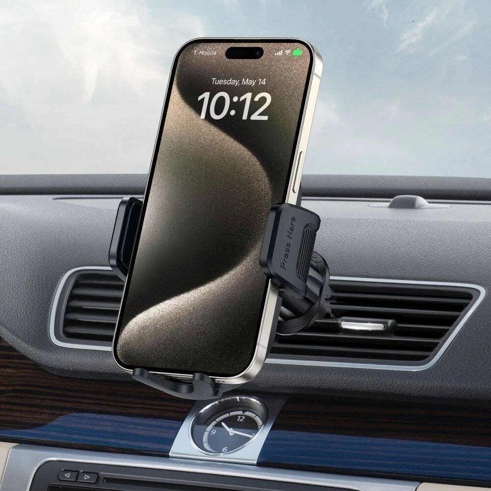 Tech-Protect V7 automobilinis telefono laikiklis for cockpit / air vent – juodos spalvos