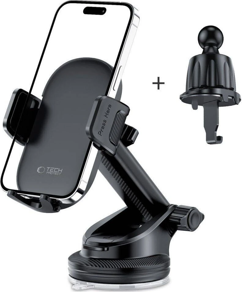 Tech-Protect V7 automobilinis telefono laikiklis for cockpit / air vent – juodos spalvos