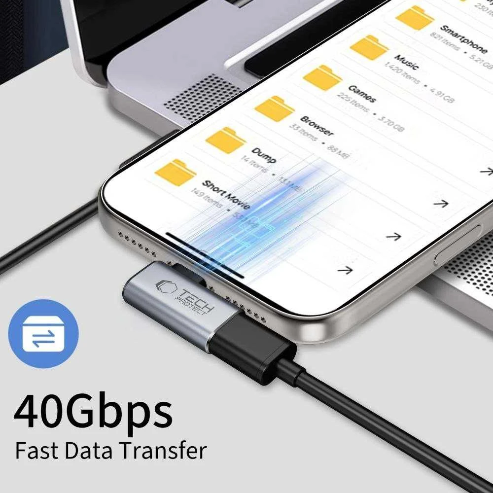 „Tech-Protect Ultraboost AA01“ USB-C kampinis adapteris – pilkas