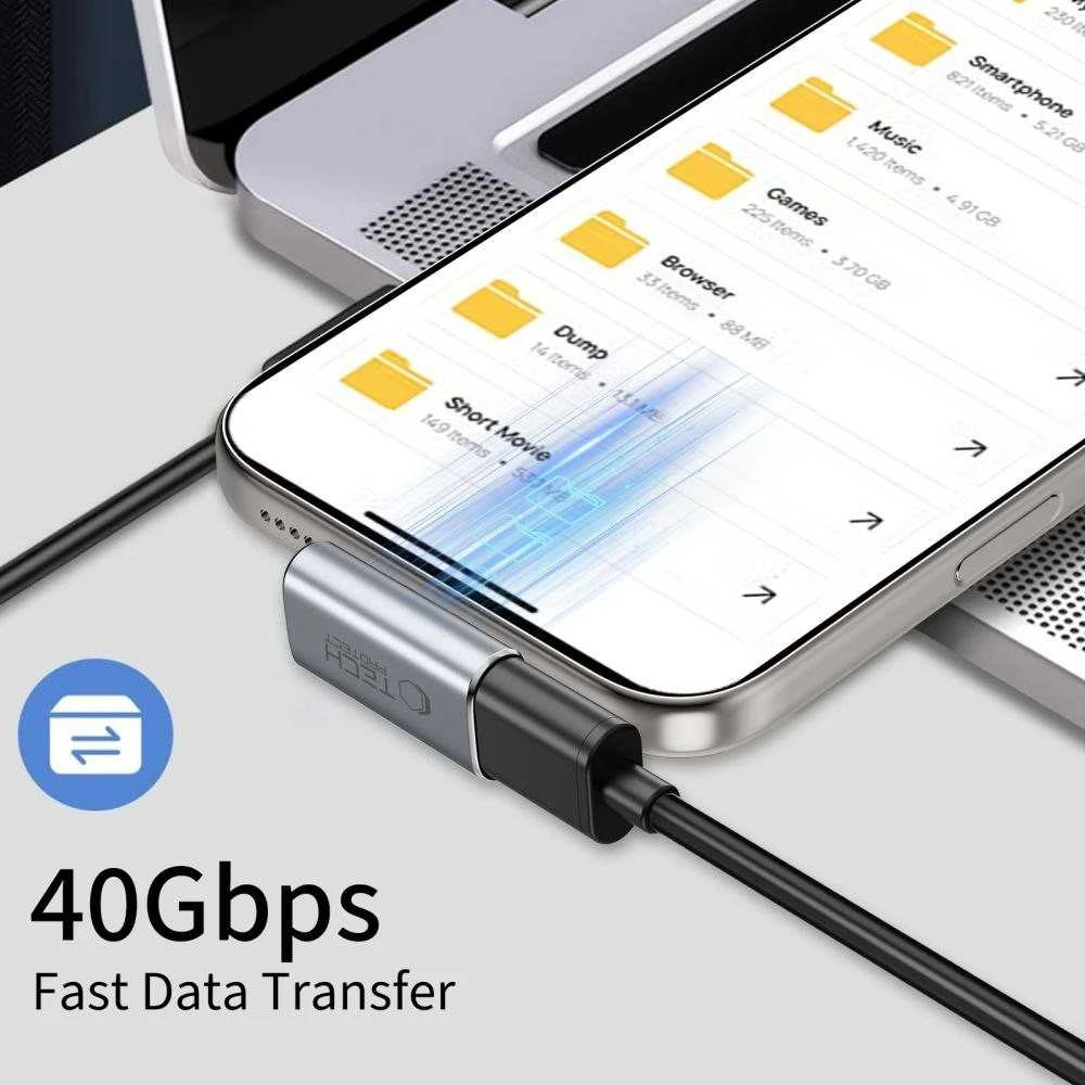 „Tech-Protect Ultraboost AA03“ USB-C kampinis adapteris – pilkas