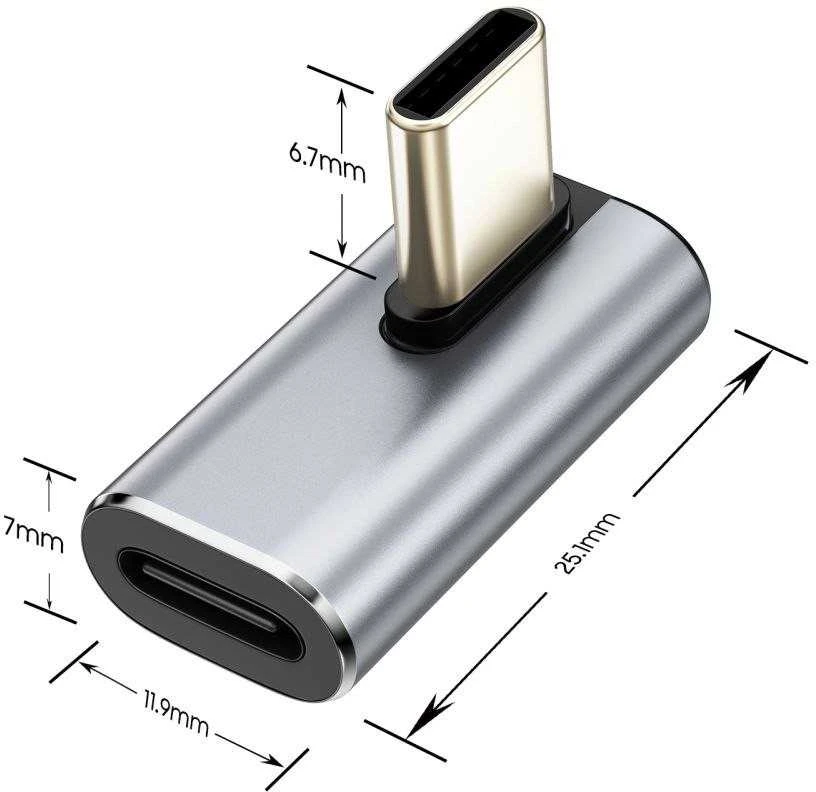 „Tech-Protect Ultraboost AA03“ USB-C kampinis adapteris – pilkas