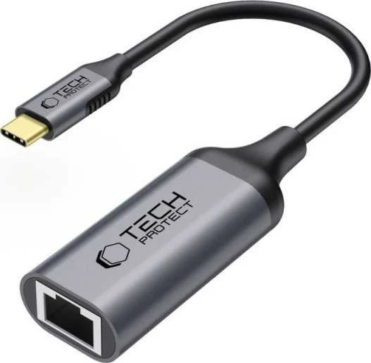 Tech-Protect UltraBoost USB-C į Ethernet RJ45 1000Mbps adapteris - Juodas