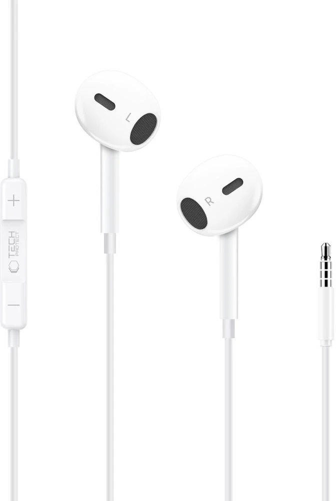 Tech-Protect Ultraboost Core G2 Mini Jack ausinės – baltos spalvos