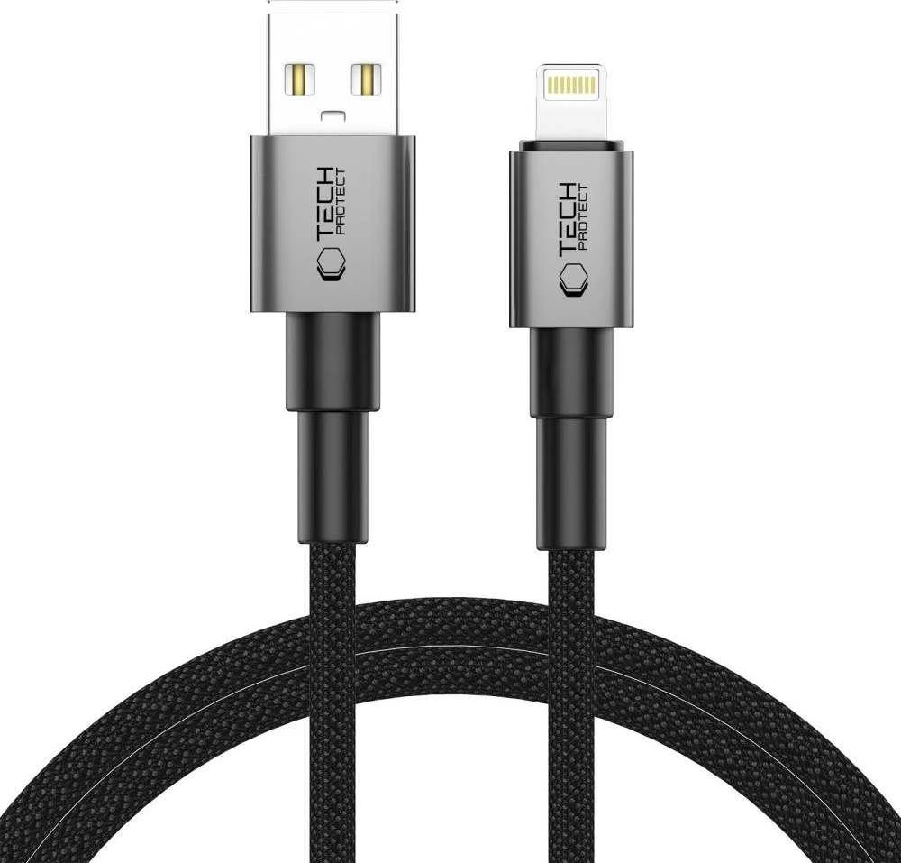 Tech-Protect UltraBoost DNA USB-A / Lightning kabelis 15W/2.4A 100 cm - pilka