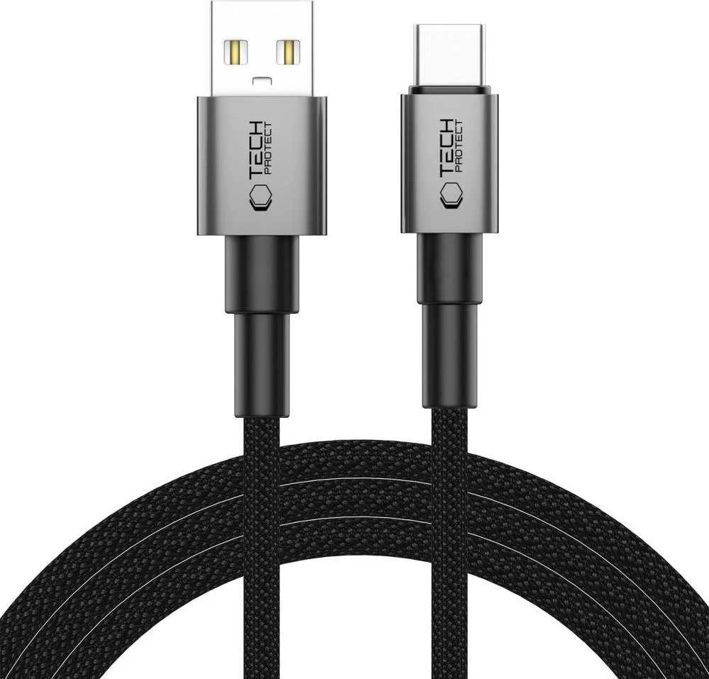 Tech-Protect UltraBoost DNA USB-A / USB-C kabelis 15W/3A 200cm – pilkas