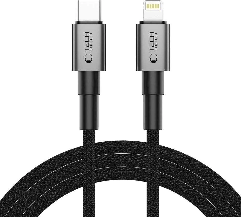 Tech-Protect Ultraboost DNA USB-C / Lightning PD27W/3A laidas 200 cm - pilka