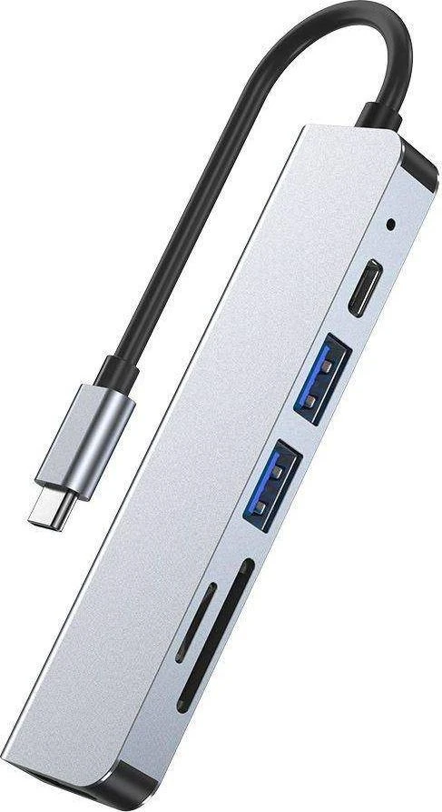 Šakotuvas „Tech-Protect V4-HUB“ 6 viename USB-C stotelė / replikatorius