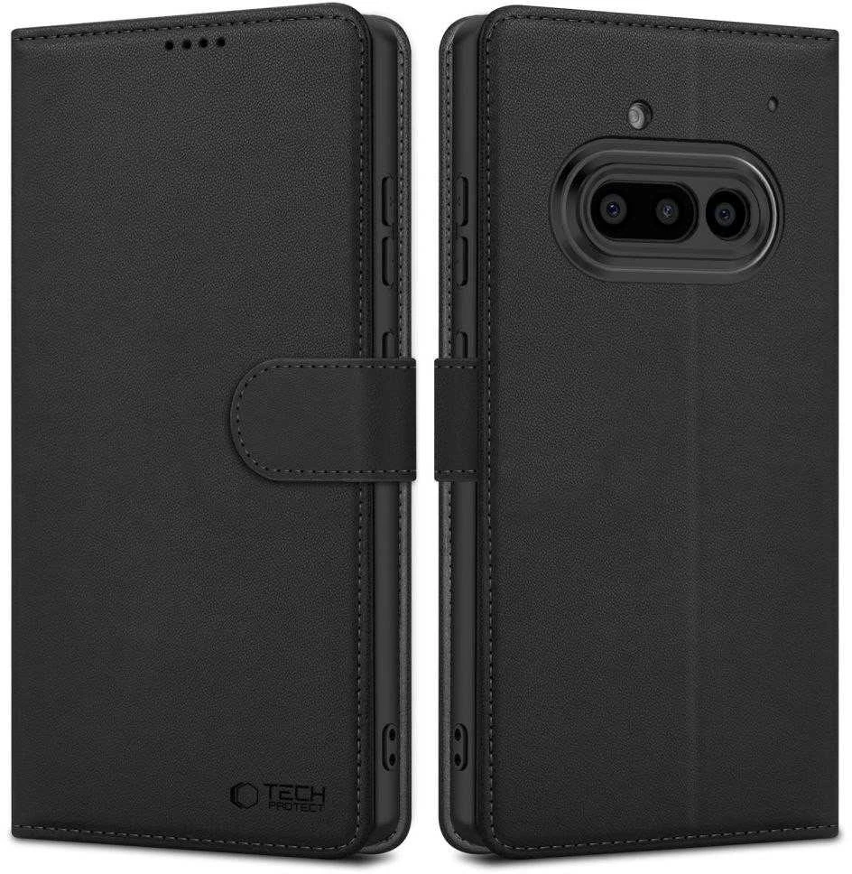 „Tech-Protect“ piniginės dėklas, skirtas „Nothing Phone 3A“ – matinės juodos spalvos