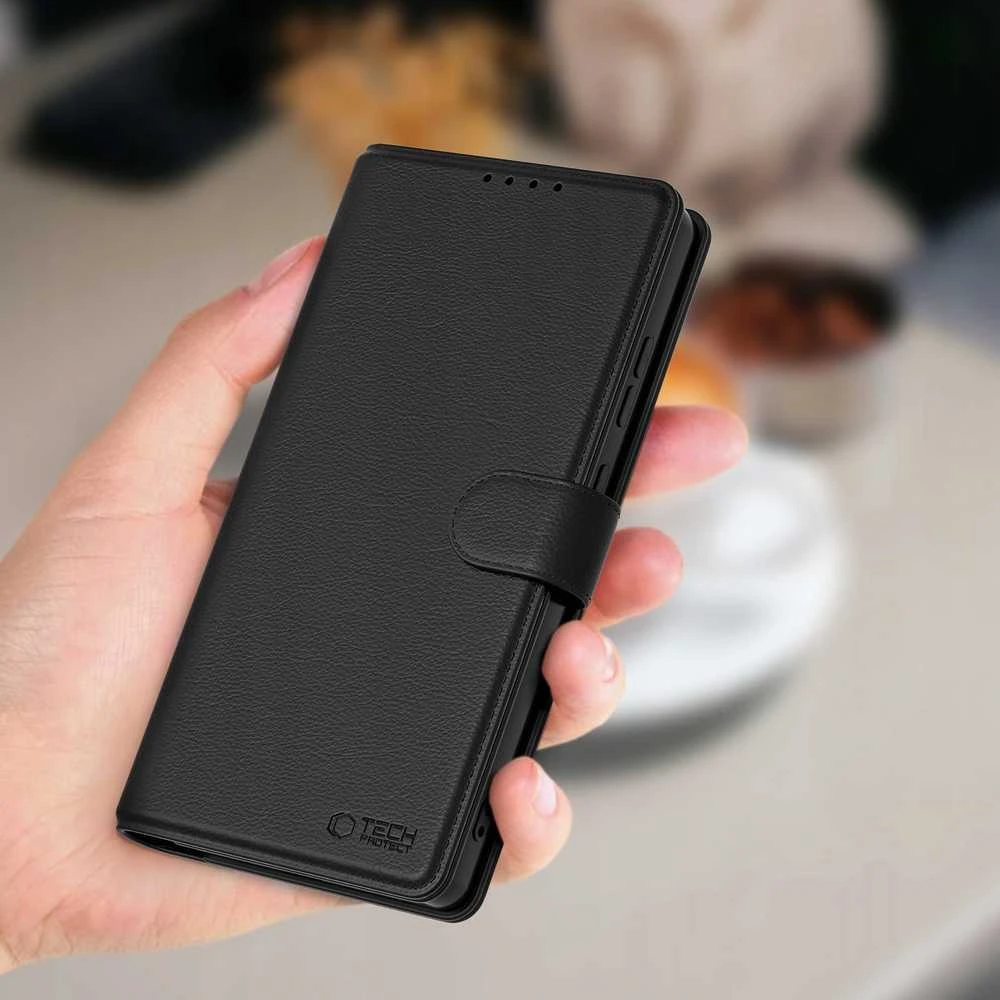 Tech-Protect Wallet Xiaomi Redmi Note 14 4G / LTE – Matte dėklas telefonui juodos spalvos