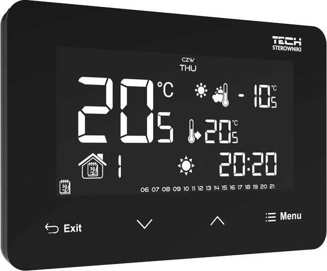 Tech ST-293z v2 belaidis valdiklis, juodas, dviejų būsenų kambarys (stiklinis priekinis skydelis)