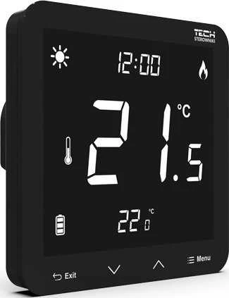 Tech ST-297V3 dviejų pakopų, įleidžiamas kambario valdiklis (3 mm stiklas), juodas