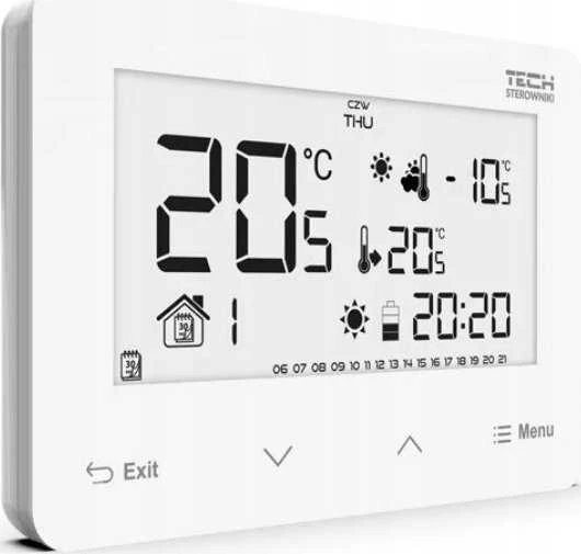 Tech ST293V3 laidinis kambario reguliatorius, dviejų būsenų (stiklinis priekinis skydelis), baltas