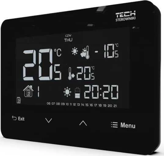Tech ST293V3 laidinis kambario reguliatorius, dviejų būsenų (stiklinis priekinis skydelis), baltas