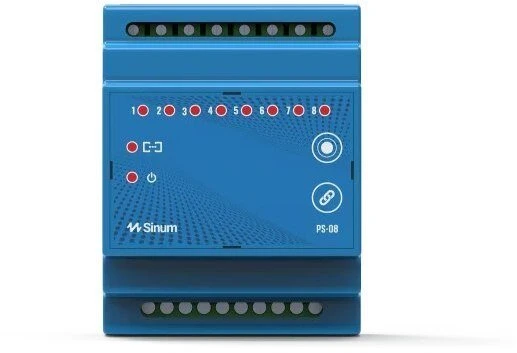 Tech Sterowniki Belaidžiai mėlynos spalvos DIN bėgio relė PS-08 Tech Controllers