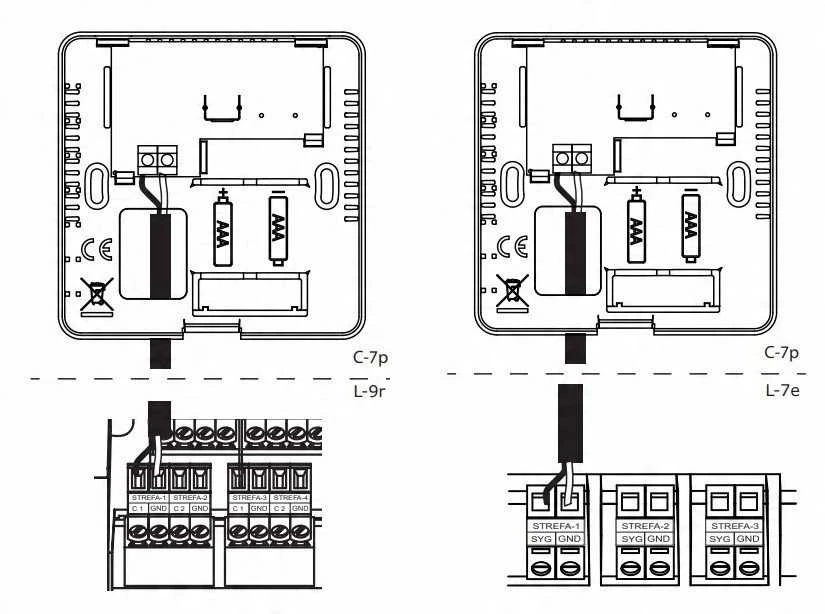 TECH-STEROWNIKI Kambario laidinis jutiklis C-7P juodas