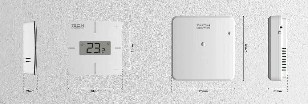 Belaidis patalpų termostatas, baltas, T-2x Wi-Fi, Tech controllers