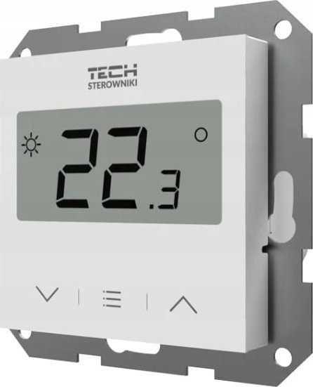 Tech Laidinis kambario termostatas EU-F-2z v1, juodas, 55mm rėmeliams