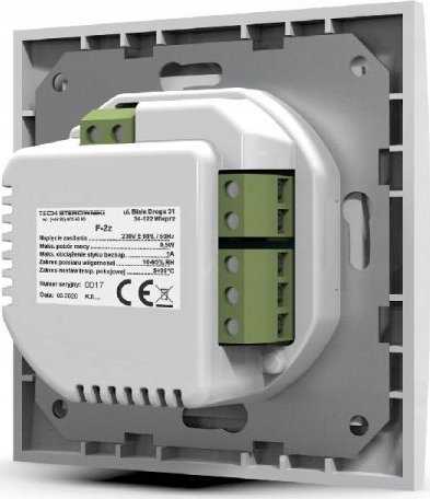 Tech Laidinis kambario termostatas EU-F-2z v1, juodas, 55mm rėmeliams