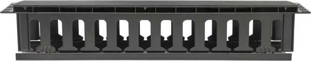 Techly 108316 Kabelių laikiklis 2U 19" stelažų spintelėms su dangteliu, juodas_