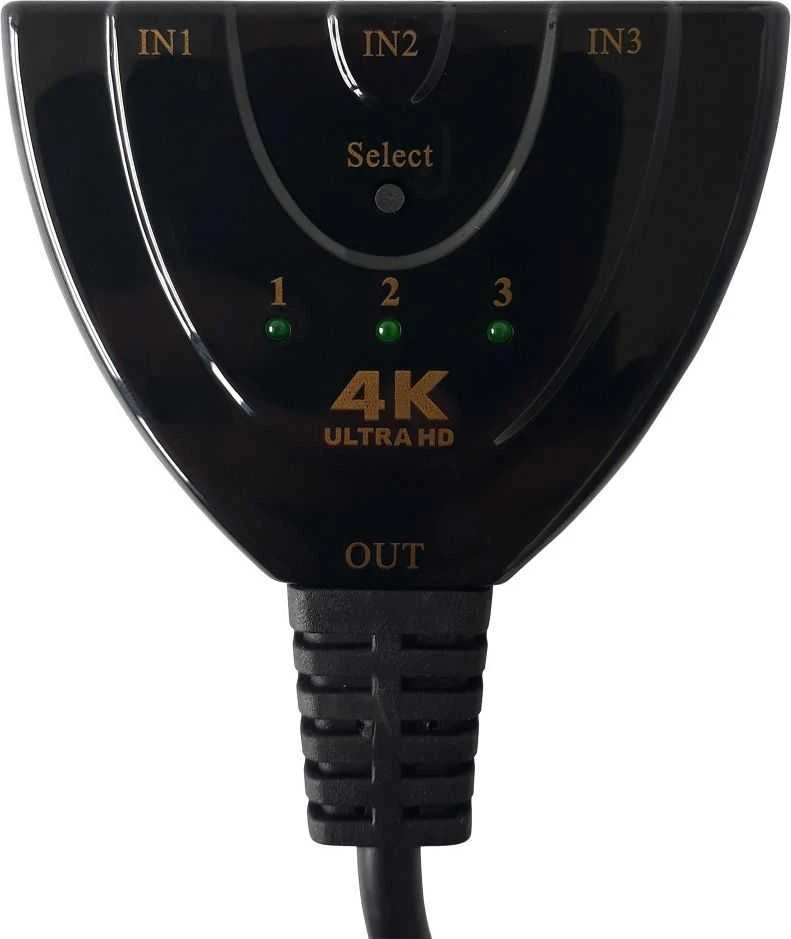TECHLY Switch HDMI 3x1 Pigtail 4K