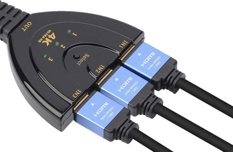 TECHLY Switch HDMI 3x1 Pigtail 4K