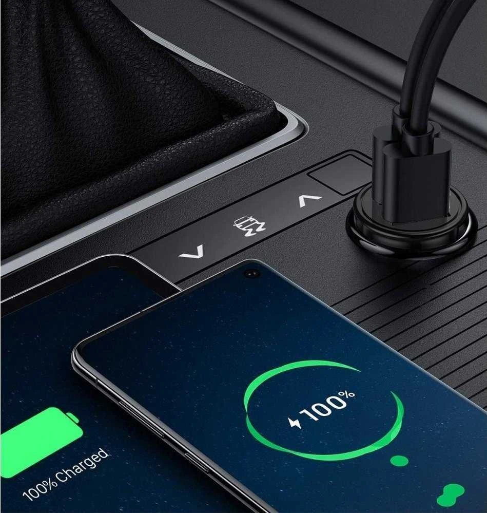 TECHLY Mini Car Charger 2 Ports USB-A Fast Charge 36W in Juodas Metal