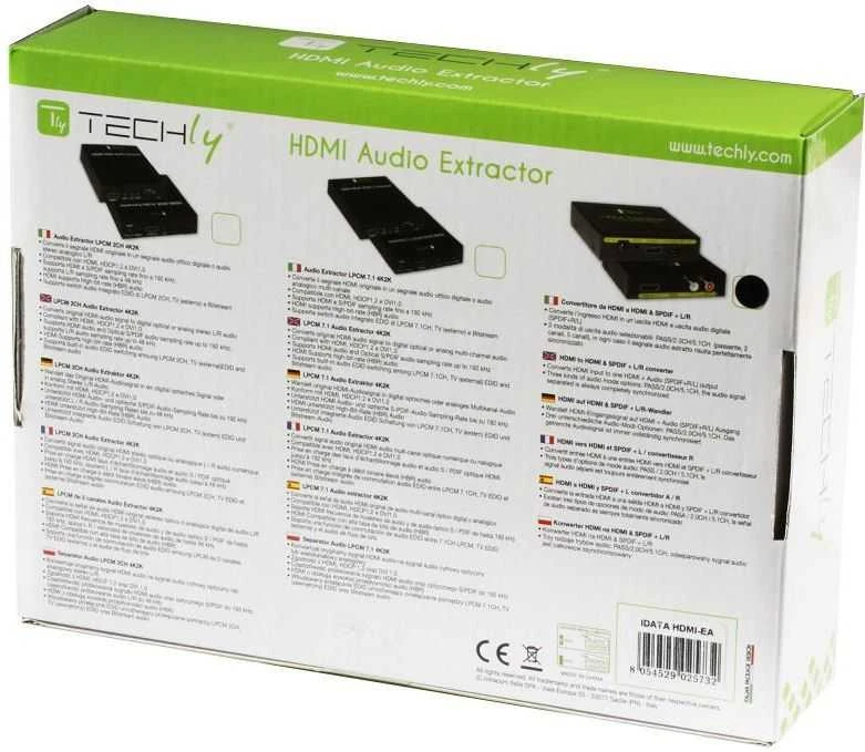 TECHLY 025732 Techly HDMI garso ištraukiklis RCA R/L SPDIF Toslink 2.0 CH / 5.1 CH
