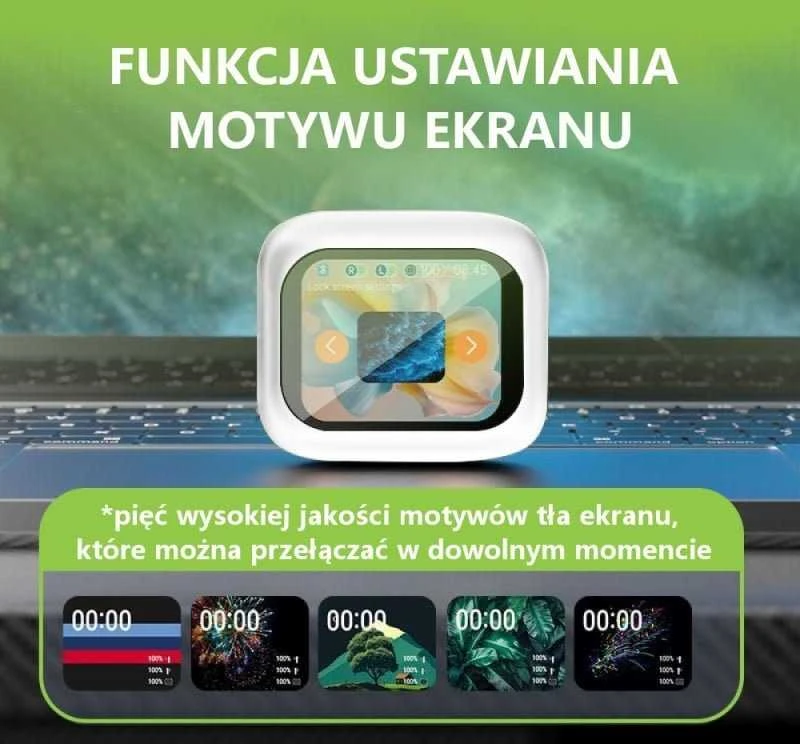 Ausinės Techly Ausinės į ausis įkišamos belaidės Bluetooth redukcja szumów ANC ekran LCD