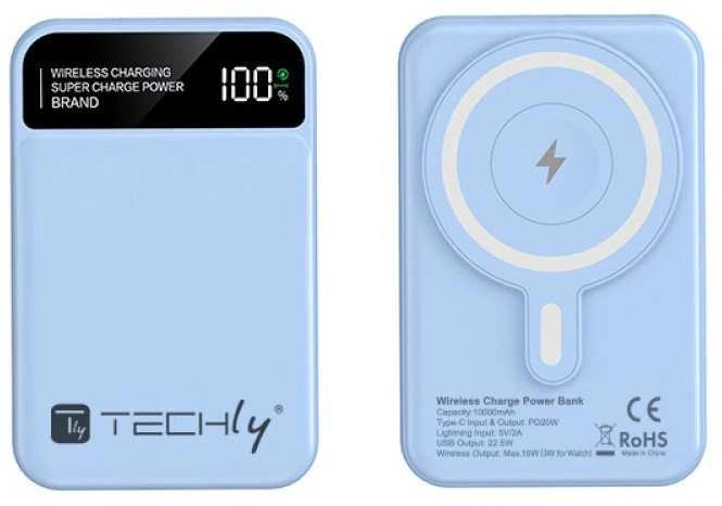 Techly I-CHARGE-10LCDBL 10000 mAh maitinimo bankas Mėlyna