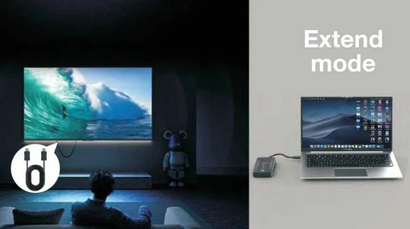 AV signalo perdavimo sistema Techly belaidis vaizdo siųstuvas USB-C į HDMI 1080p iki 30 m